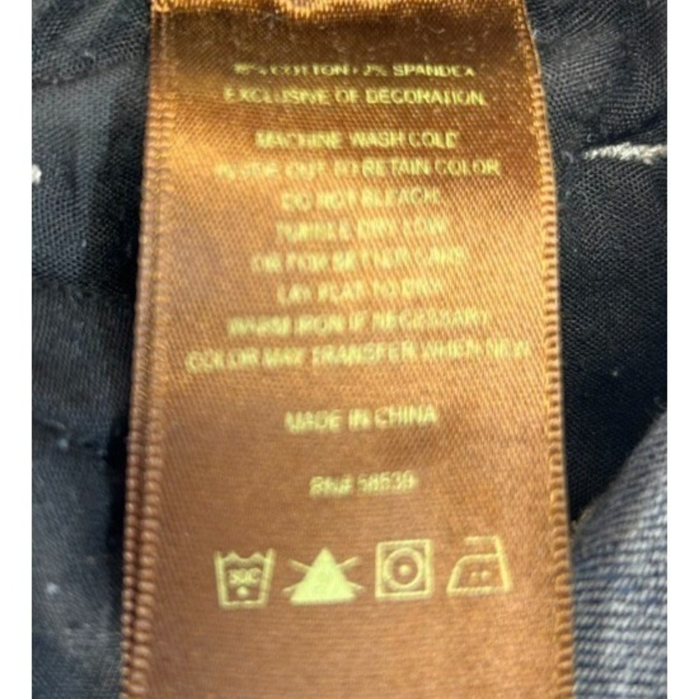 Kut from the Kloth Button Flap Pocket Jeans Sz 6 Dark Wash Grunge Embroidered - Picture 5 of 10